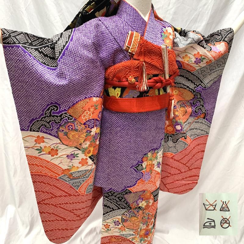 508ag32 帯揚げ、帯締め、しごき■七五三 七歳 着物&六通袋帯&長襦袢