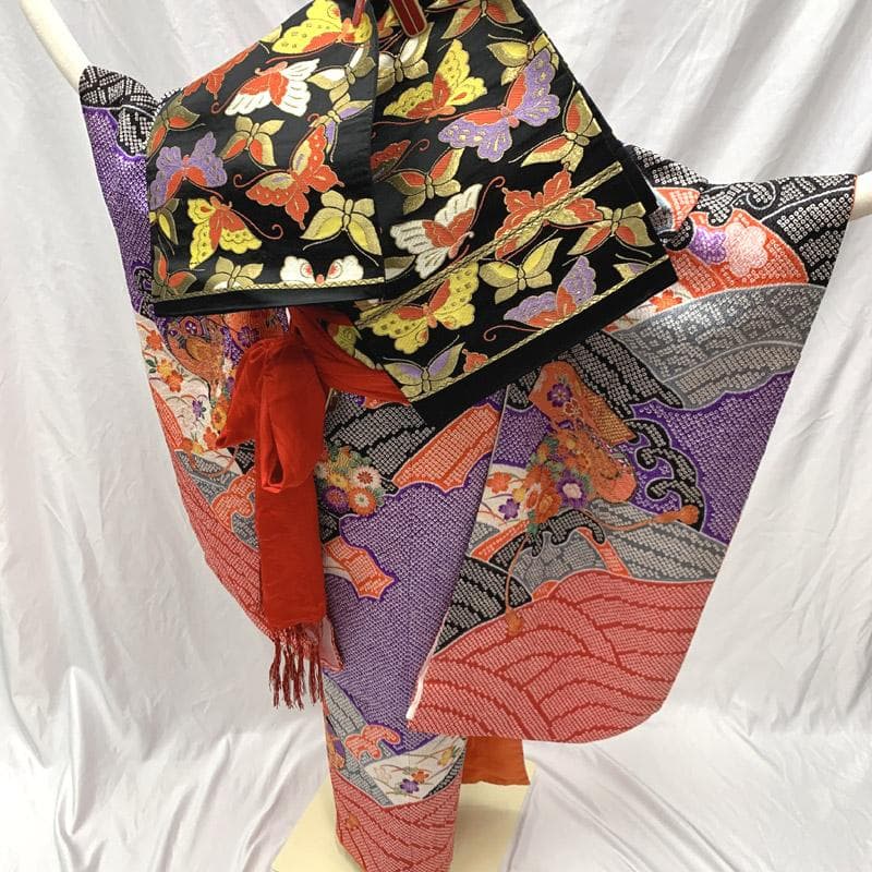 508ag32 帯揚げ、帯締め、しごき■七五三 七歳 着物&六通袋帯&長襦袢