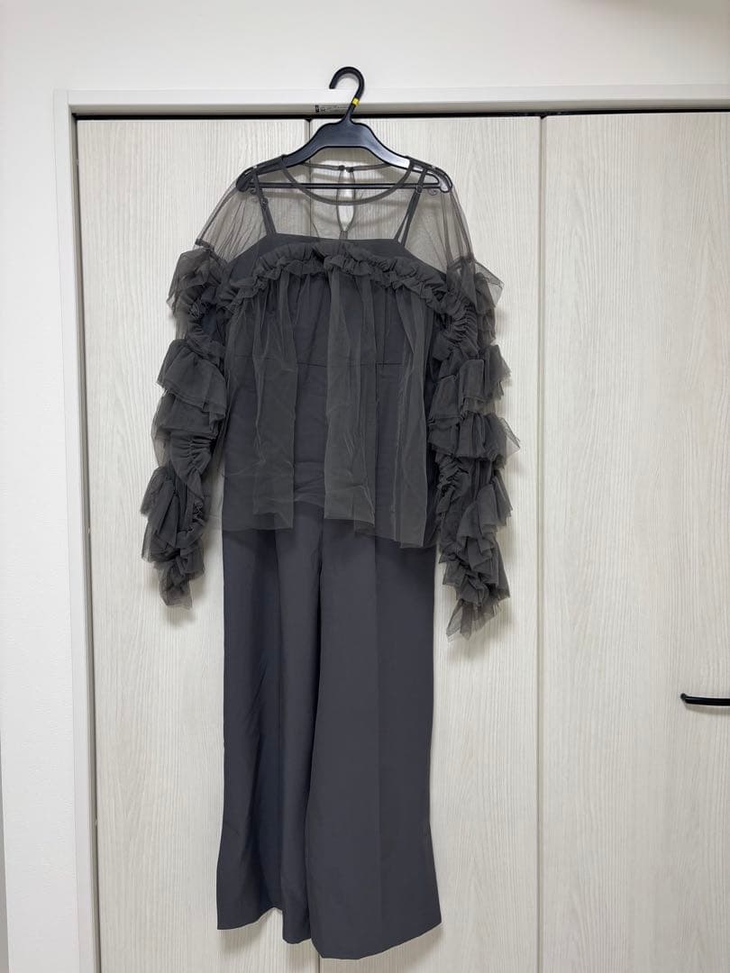 ANDRESDオールインワンドレス　デコラティブチュールトップス