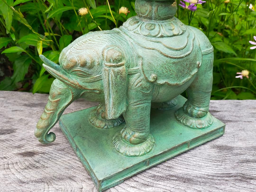 ♥☆彡　銅製　普賢菩薩像　仏像　5,4kg　骨董　観音様　観音像　仏壇　仏具