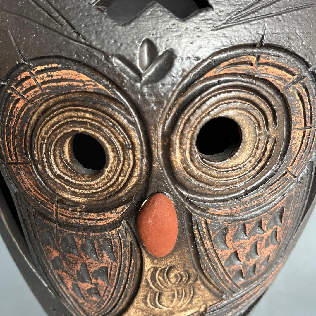 信楽焼傘立て  壺型ふくろう 高さ42cm