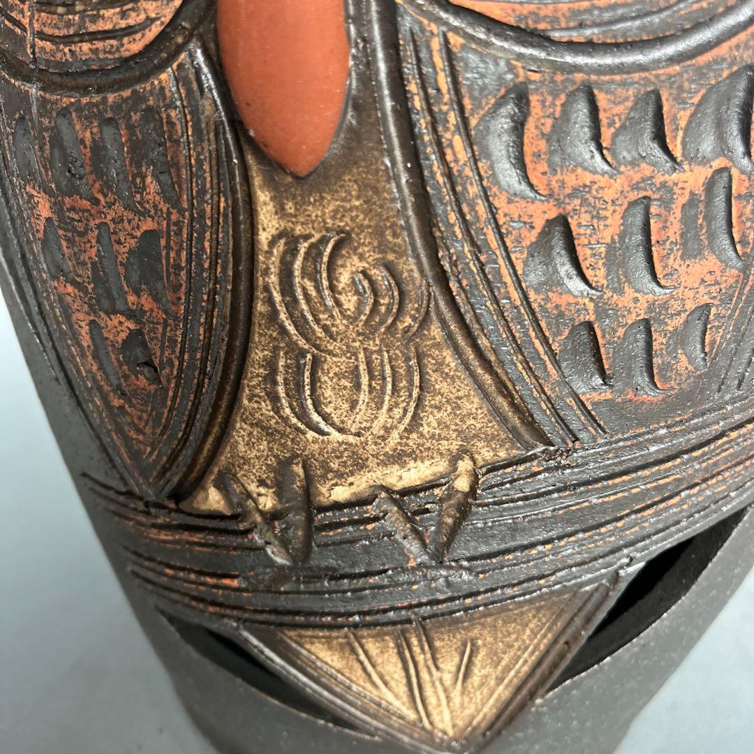 信楽焼傘立て  壺型ふくろう 高さ42cm