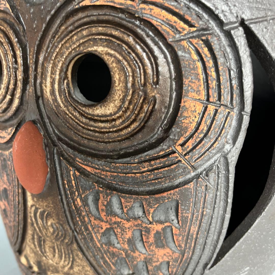 信楽焼傘立て  壺型ふくろう 高さ42cm