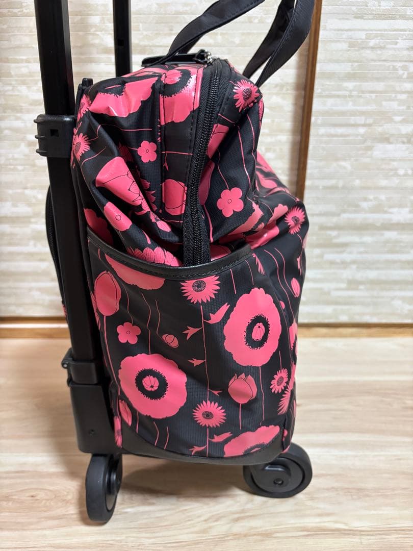 スワニー　中原淳一コラボ　キャリー　ブラック×ピンク <4輪ストッパー付>