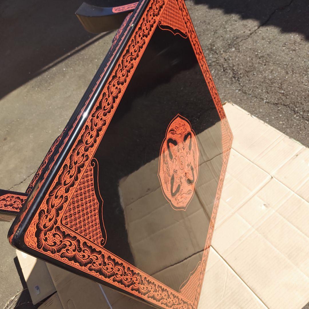 昭和レトロ　大正ロマン　漆塗り　小型高級ちゃぶ台 古家具　当時物　送料込