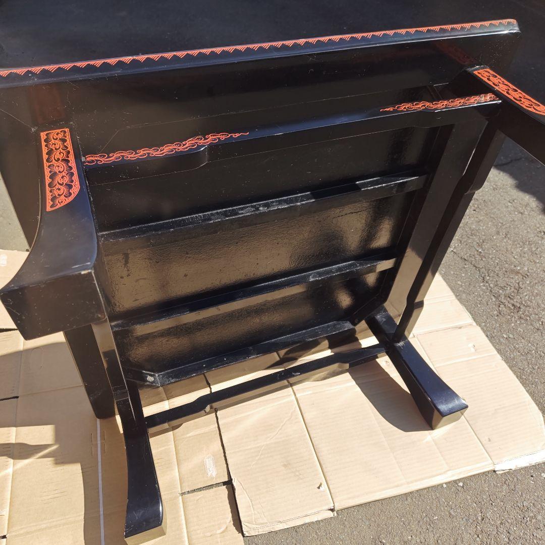 昭和レトロ　大正ロマン　漆塗り　小型高級ちゃぶ台 古家具　当時物　送料込
