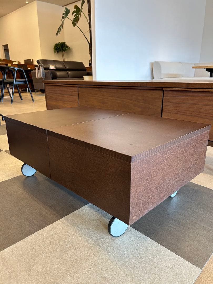 アウトレット☆センターテーブル リビングテーブル ロータイプ キャスター 収納付