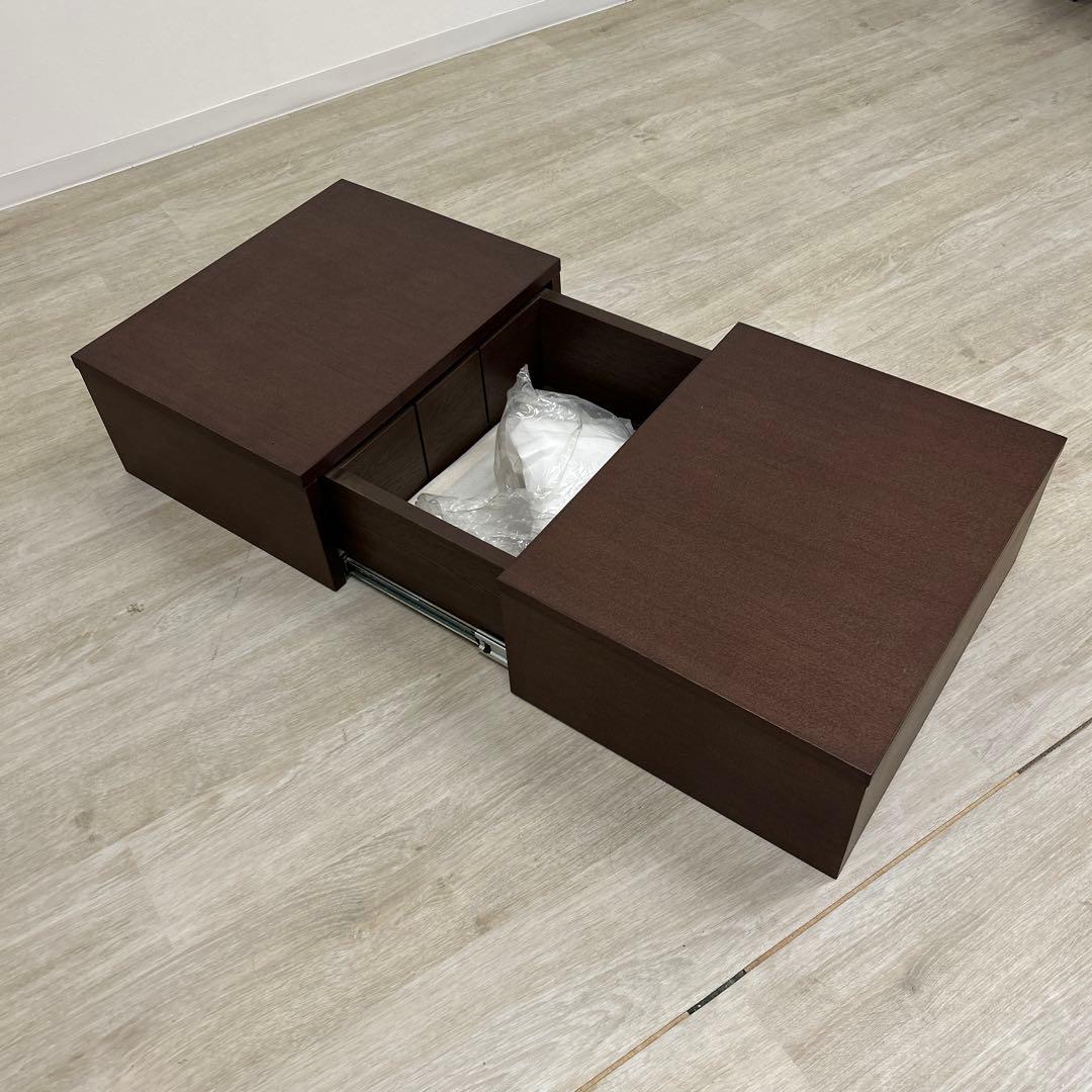 アウトレット☆センターテーブル リビングテーブル ロータイプ キャスター 収納付