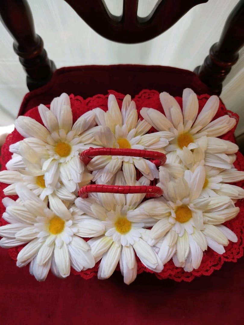 造花　籠　バスケット　ベビーバスケット　籠　　バスケット　昭和レトロ　ビンテージ