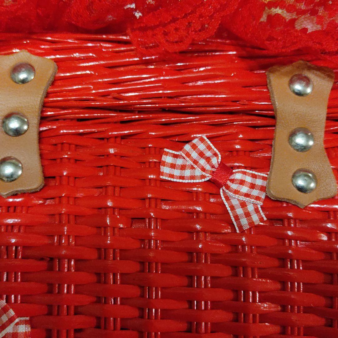 造花　籠　バスケット　ベビーバスケット　籠　　バスケット　昭和レトロ　ビンテージ