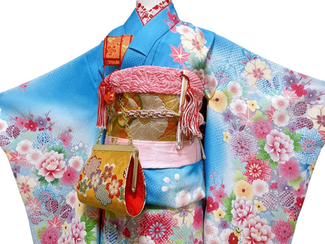 人気の水色×ゴールド♡七五三　7歳　女の子　セット　一式