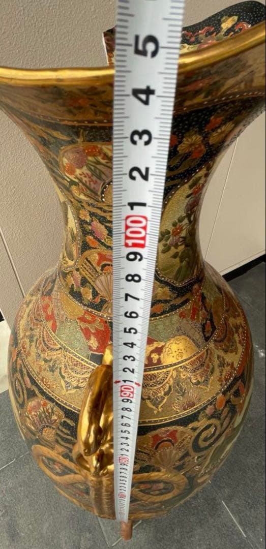 大きな薩摩焼の宮廷床花瓶 , 新年 セール‼️