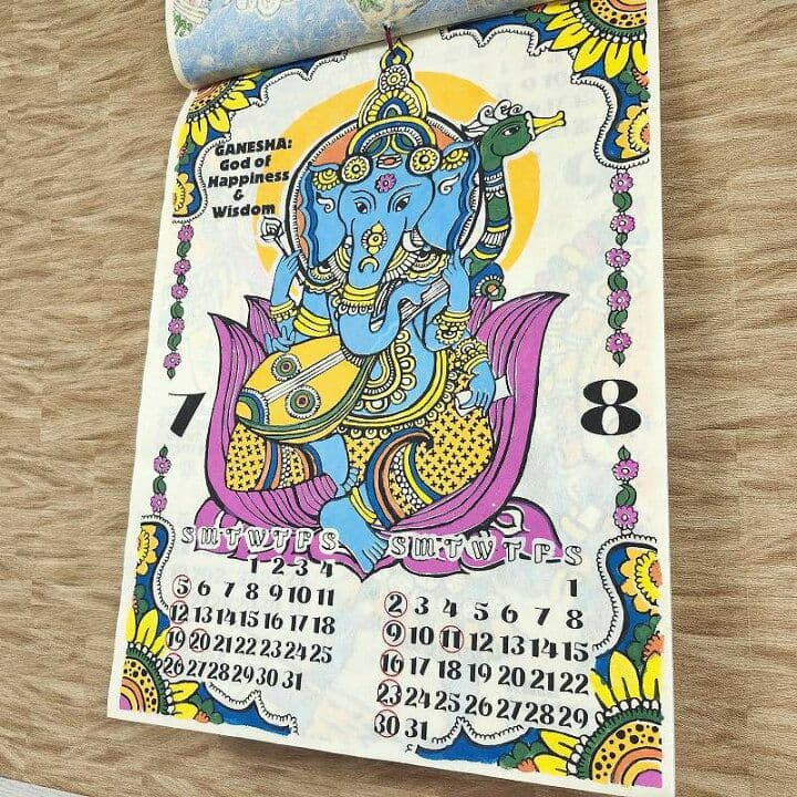 カレンダー2026】象ゾウ★大型アジアン壁掛けガネーシャ年間一枚エスニック動物