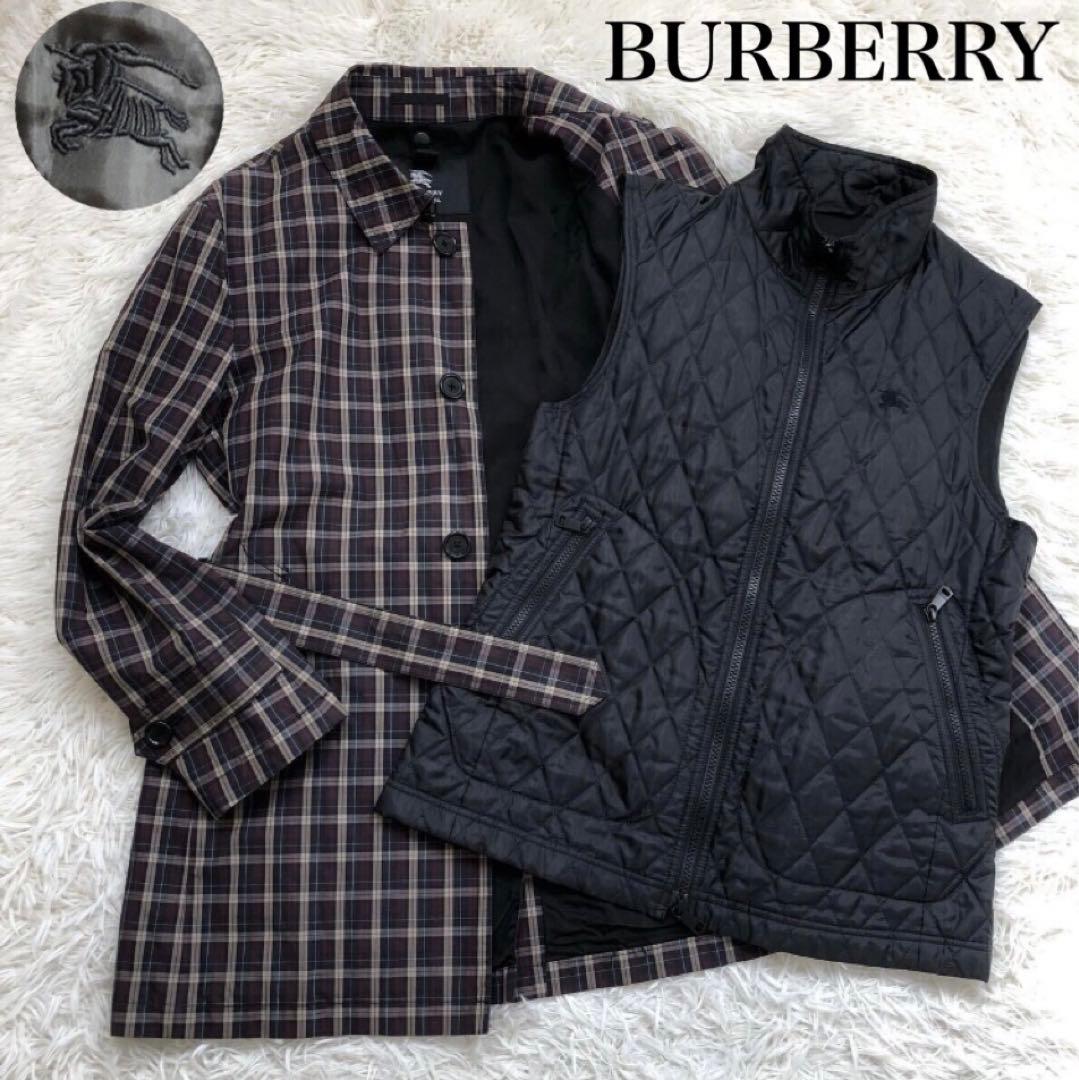 美品✨希少 L ライナー　バーバリー　チェック柄 トレンチコート ロゴ　ホース