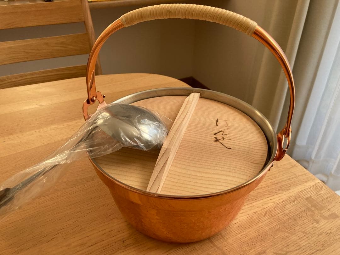 新光金属株式会社 銅製 鍋 未使用品 お玉付き ばんや鍋 山菜鍋 いろり鍋