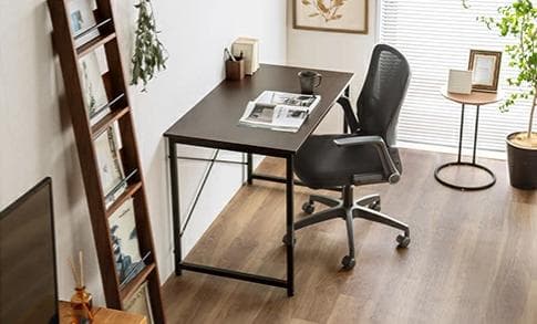 送料無料 シンプルデスク 幅140cm ブラウン ワークデスク