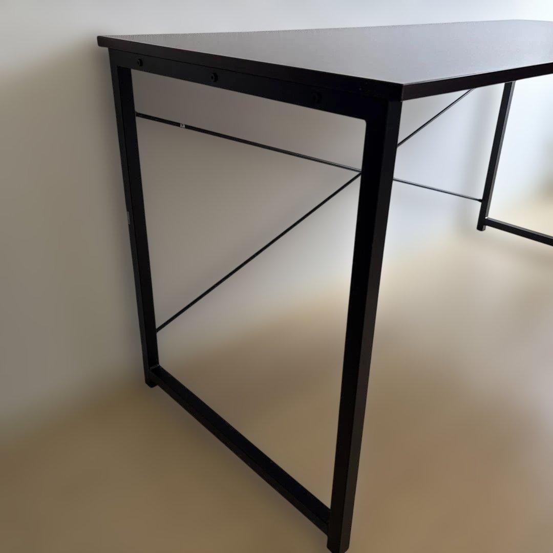 送料無料 シンプルデスク 幅140cm ブラウン ワークデスク