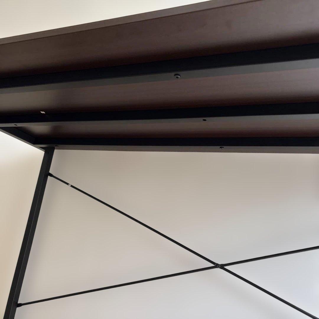 送料無料 シンプルデスク 幅140cm ブラウン ワークデスク