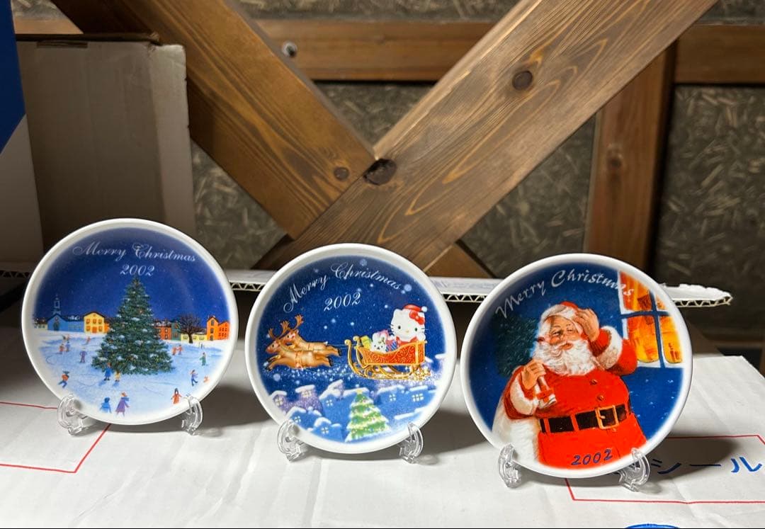サンリオ ハローキティ　クリスマスプレート 2002年 3枚セット