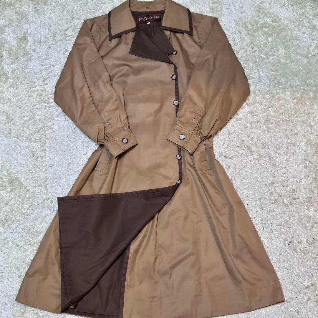 YVE SAINT LAURENT イヴ・サンローラン コート M 綿 ベージュ