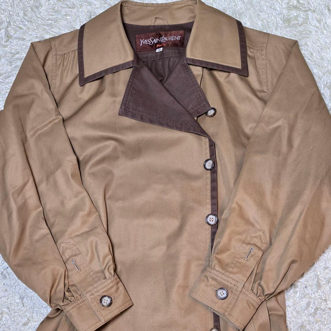 YVE SAINT LAURENT イヴ・サンローラン コート M 綿 ベージュ