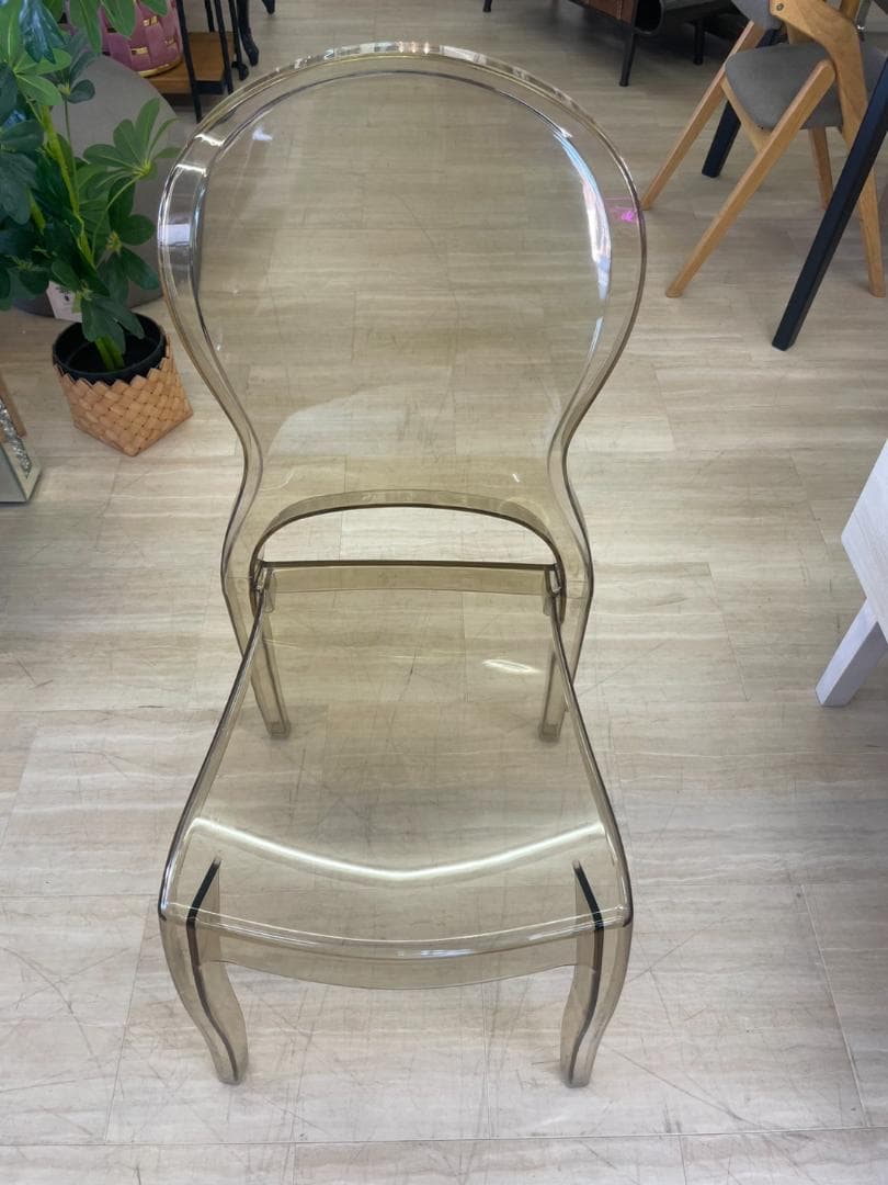 ダイニングチェア　PC-990AM　クリア　透明　ガーデン　チェア　イス　椅子