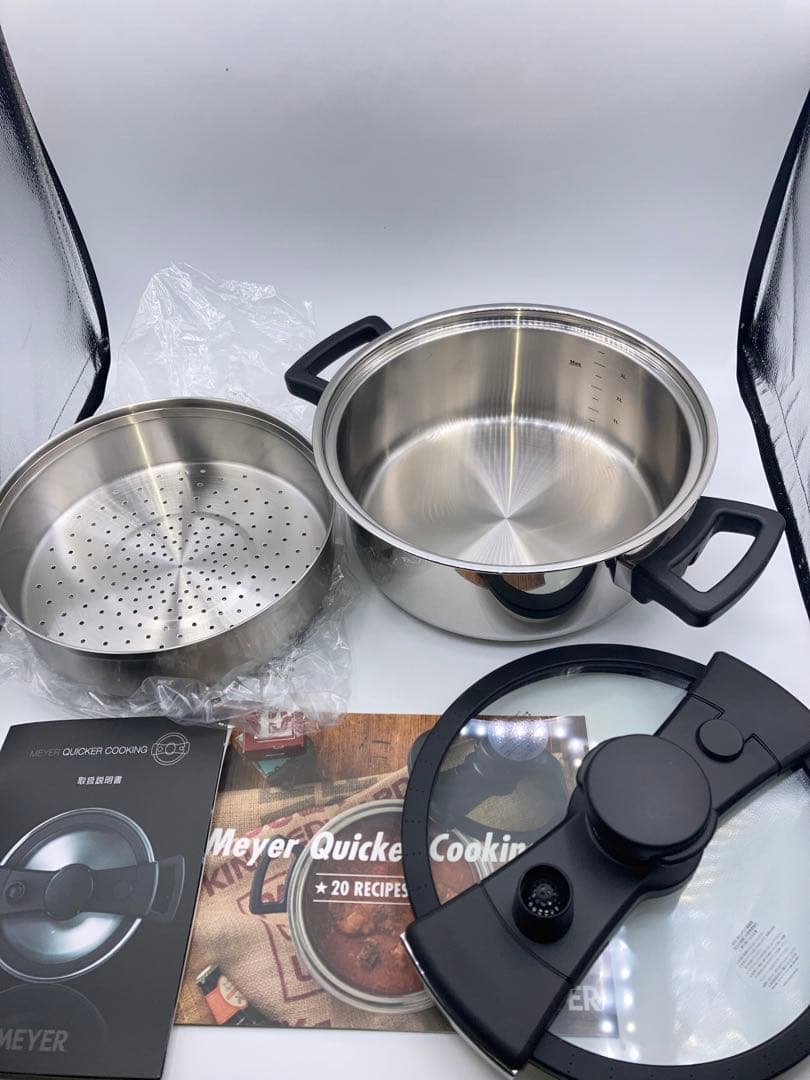 ほぼ新品　マイヤー　圧力鍋 クイッカークッキング　24cm 4L ブラック