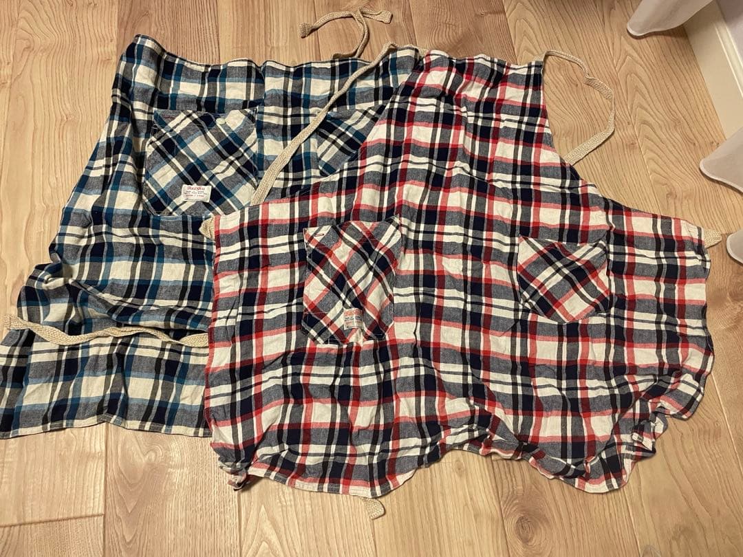 【BasShu/バッシュ】チェックエプロン 2枚セット