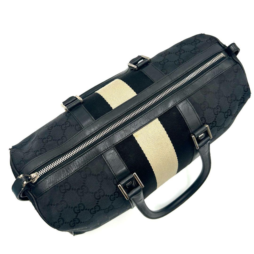 GUCCI　グッチ　GGキャンバス　シェリーライン　ミニボストンバッグ