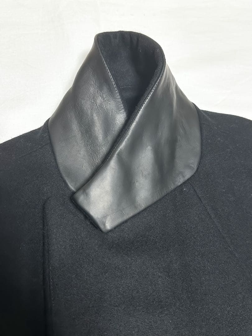 SHINYA Estellaダブルチェスターコート ウール×GUIDIレザー 3