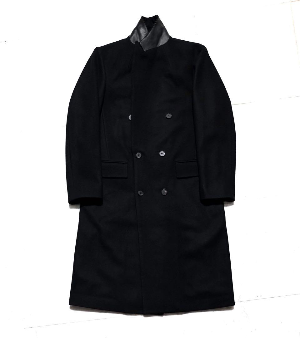SHINYA Estellaダブルチェスターコート ウール×GUIDIレザー 3