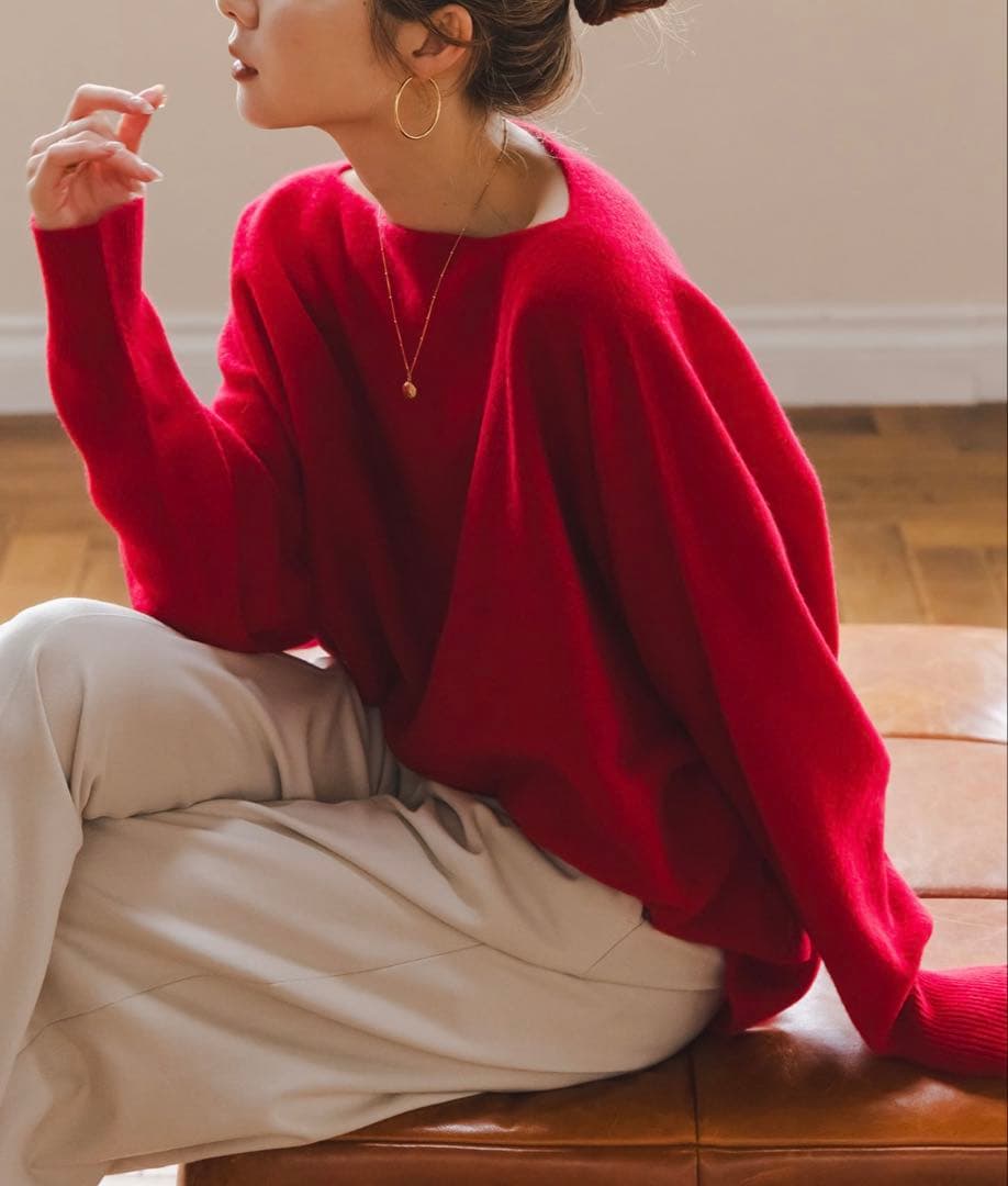 Noble ノーブル ファインウールドルマンプルオーバー レッド