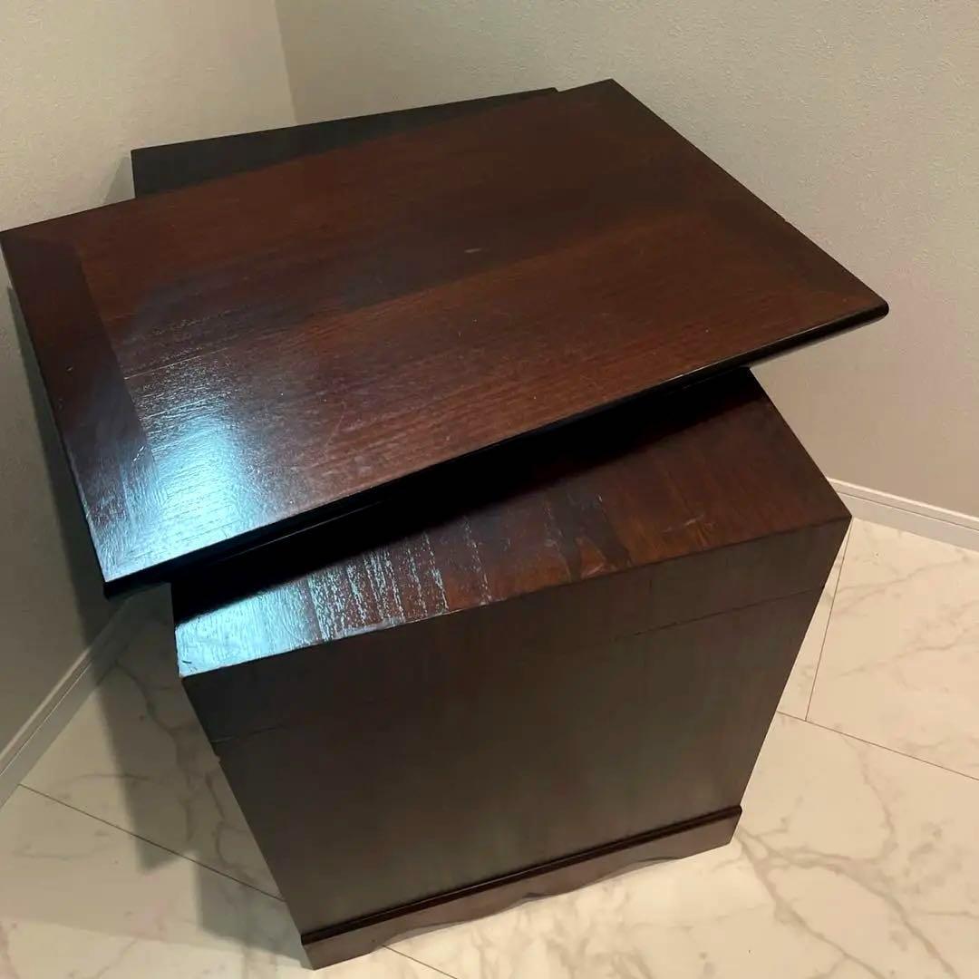 中国家具　木製テレビ台 扉付き　テレビボード　回転式　アンティーク　昭和レトロ