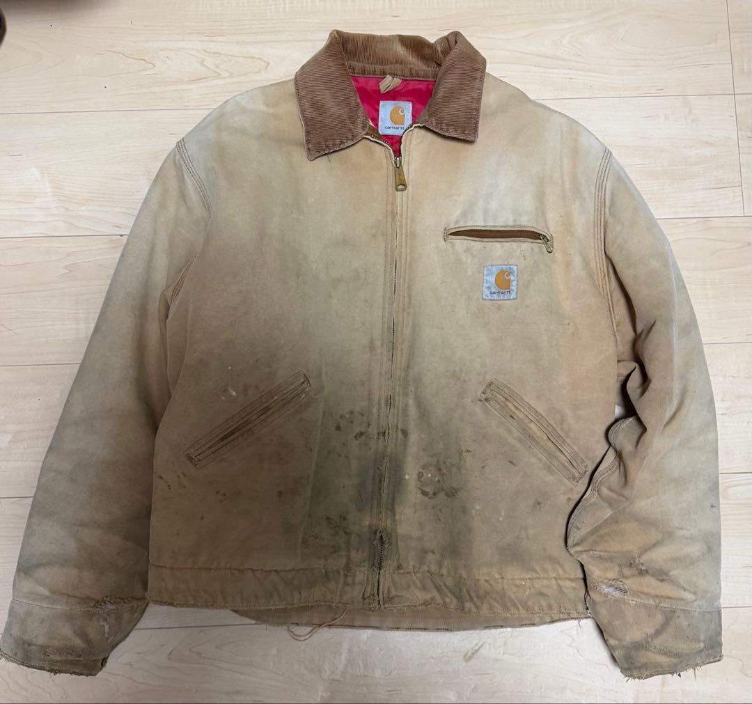 カーハート　デトロイトジャケット 赤キルティングUSA製