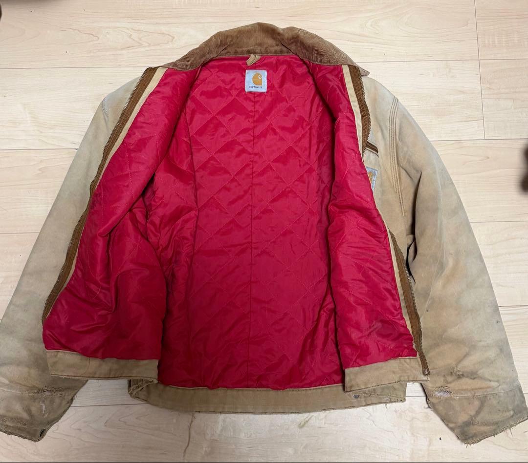 カーハート　デトロイトジャケット 赤キルティングUSA製