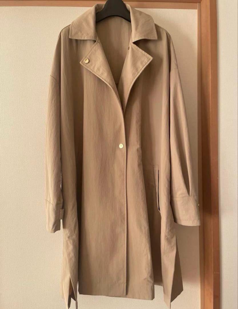はるか haruka コラボAラインナイロンコート ベージュ 36