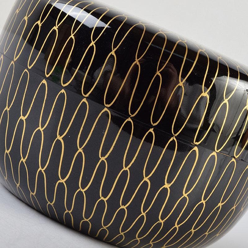 茶道具　蒔絵師　荒井正春作　網目蒔絵　平棗　鵬雲斎極め箱　D　R9204