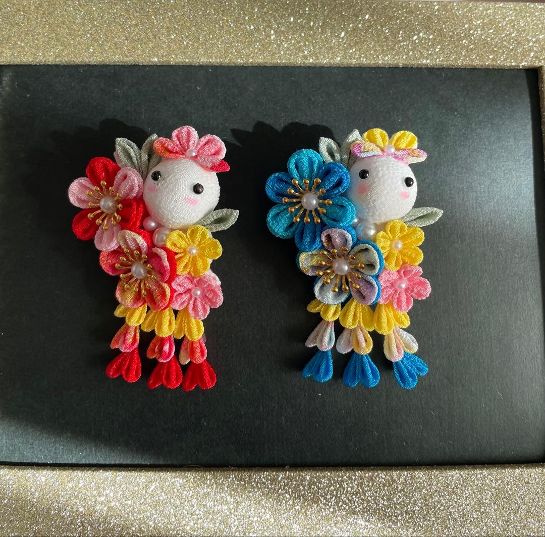 たな　犬用髪飾りバレッタ　つまみ細工