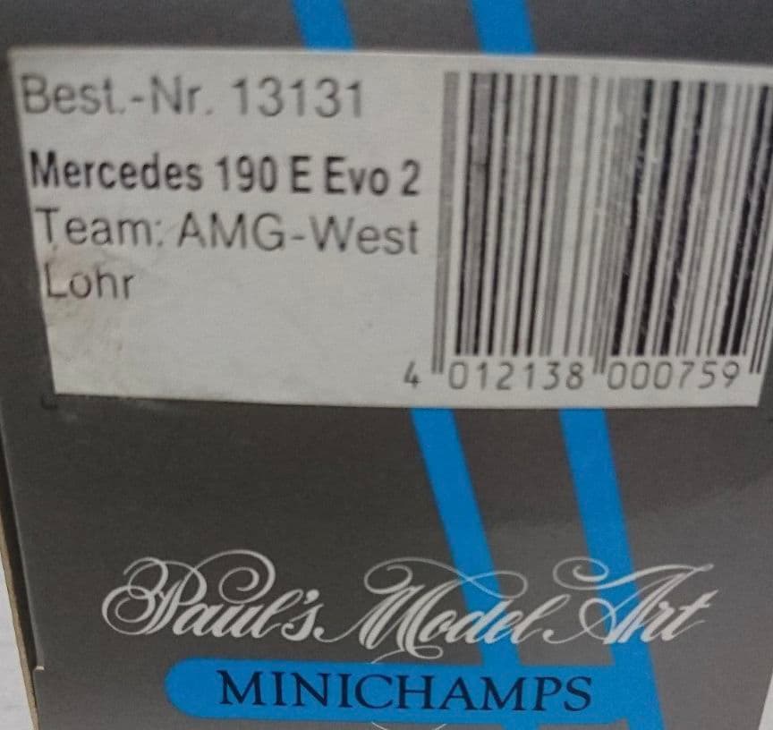 超激レア 1/43メルセデス190E Evo2 AMG West #78
