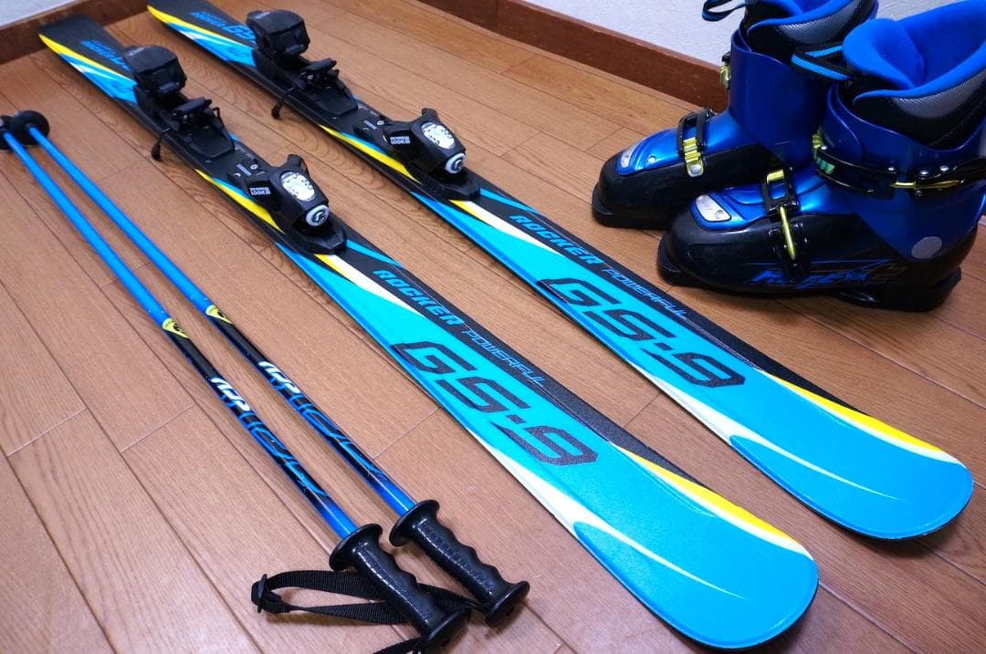 メンテ済 140cm 靴23cm ROCKER GS-9 子供用スキーセット