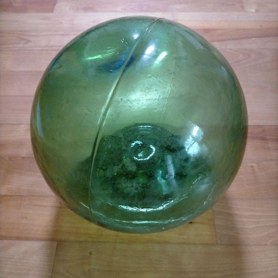 ガラス玉　浮玉　漁　道具　緑　インテリア　置物