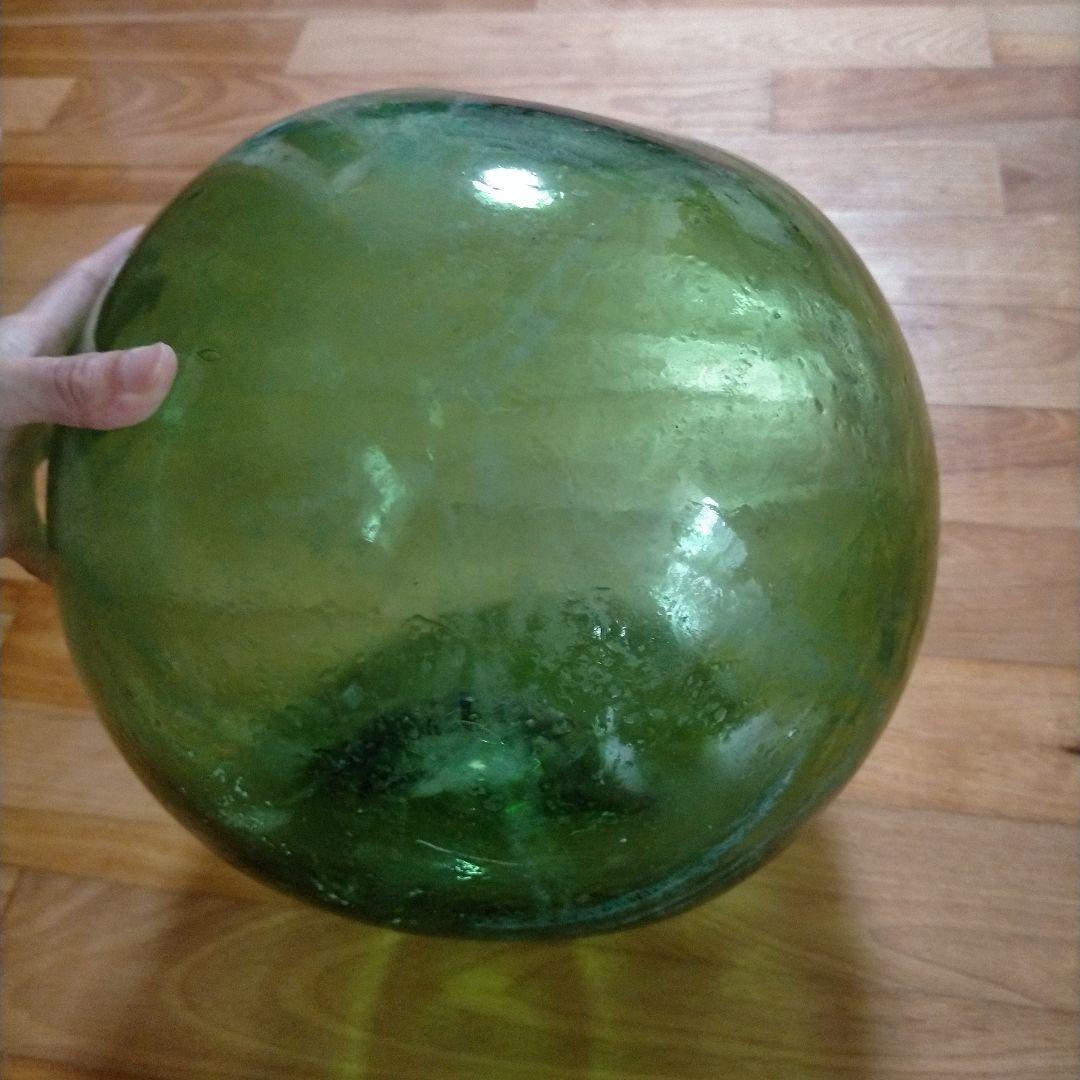 ガラス玉　浮玉　漁　道具　緑　インテリア　置物