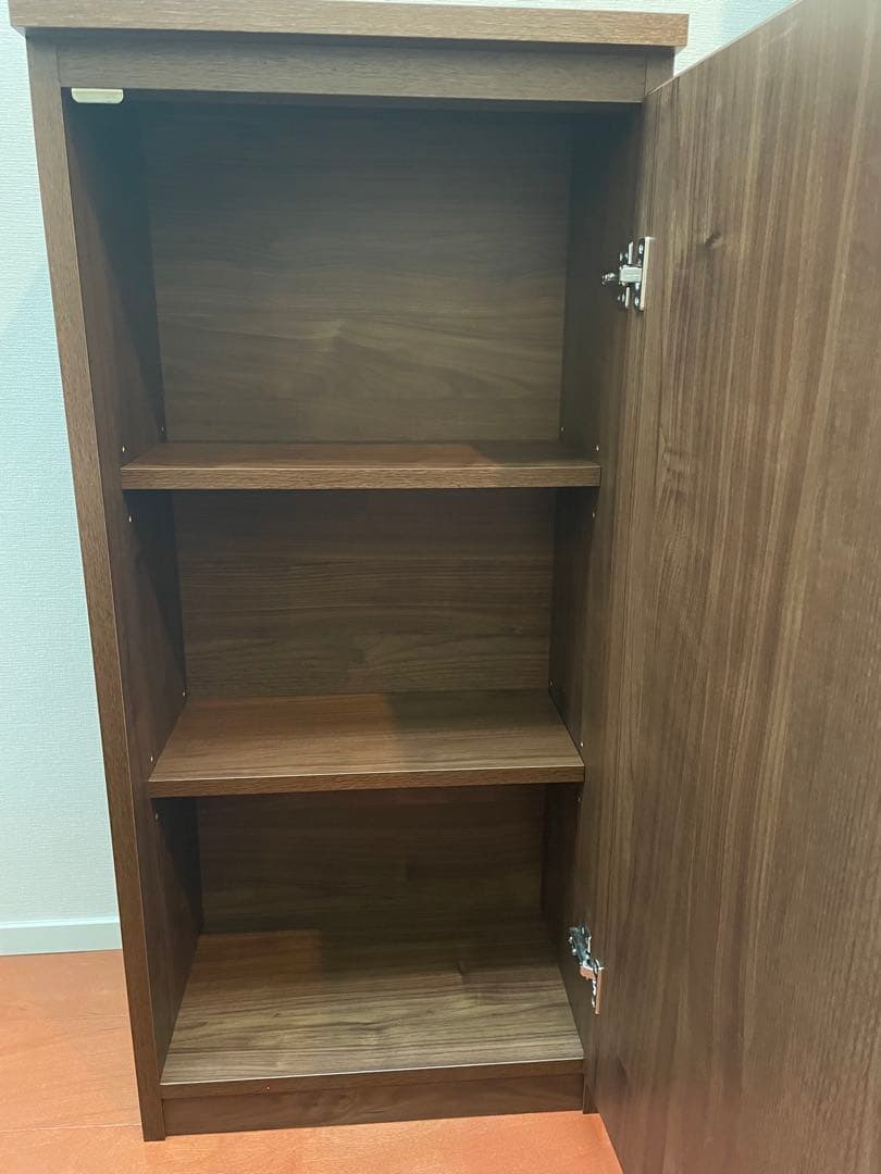 ベルメゾン　ダークブラウン　鍵付き本棚 3段　同人誌