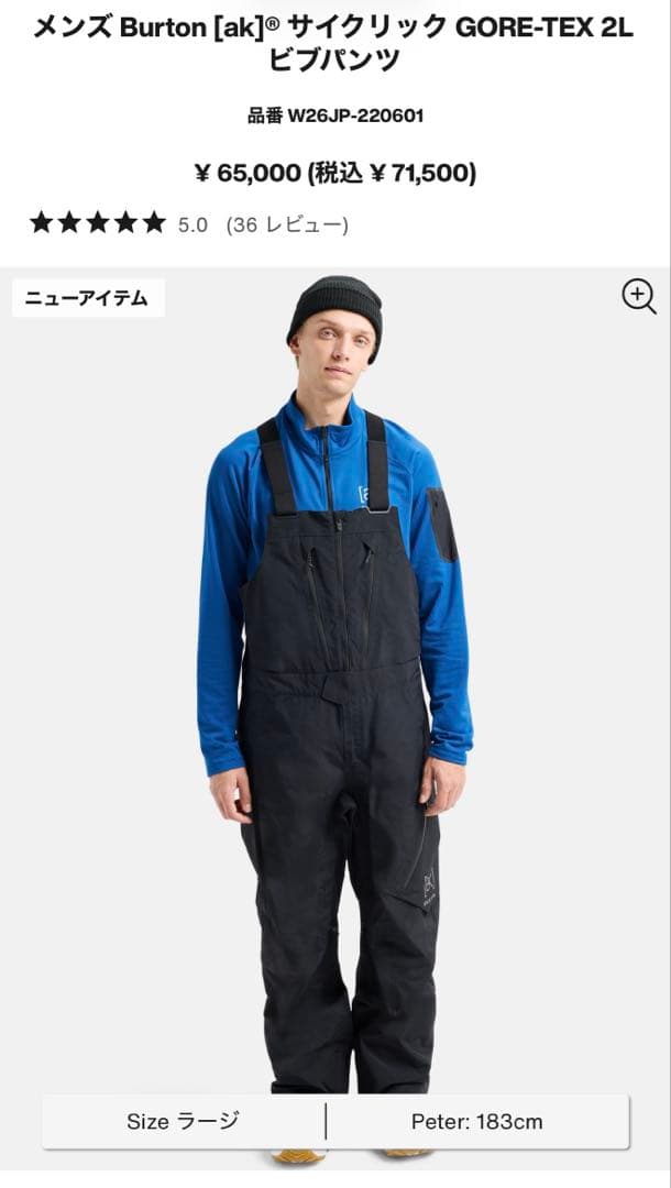Burton ビブパンツ　ゴアテックス　　GORE-TEX