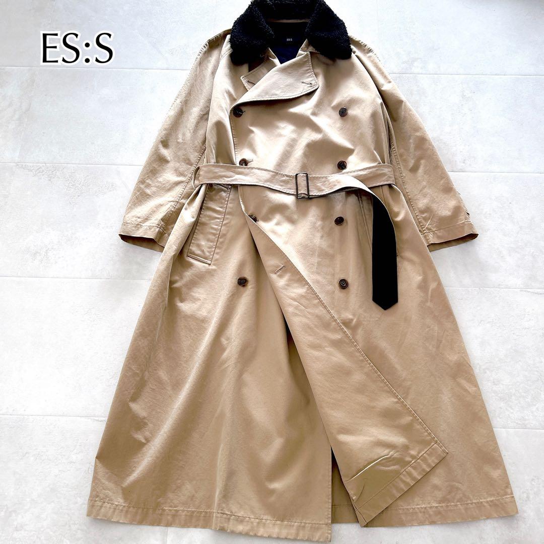 希少✨人気✨現行　エス　トレンチコート　ロング　干場義雅　ベージュ　サイズ3 L
