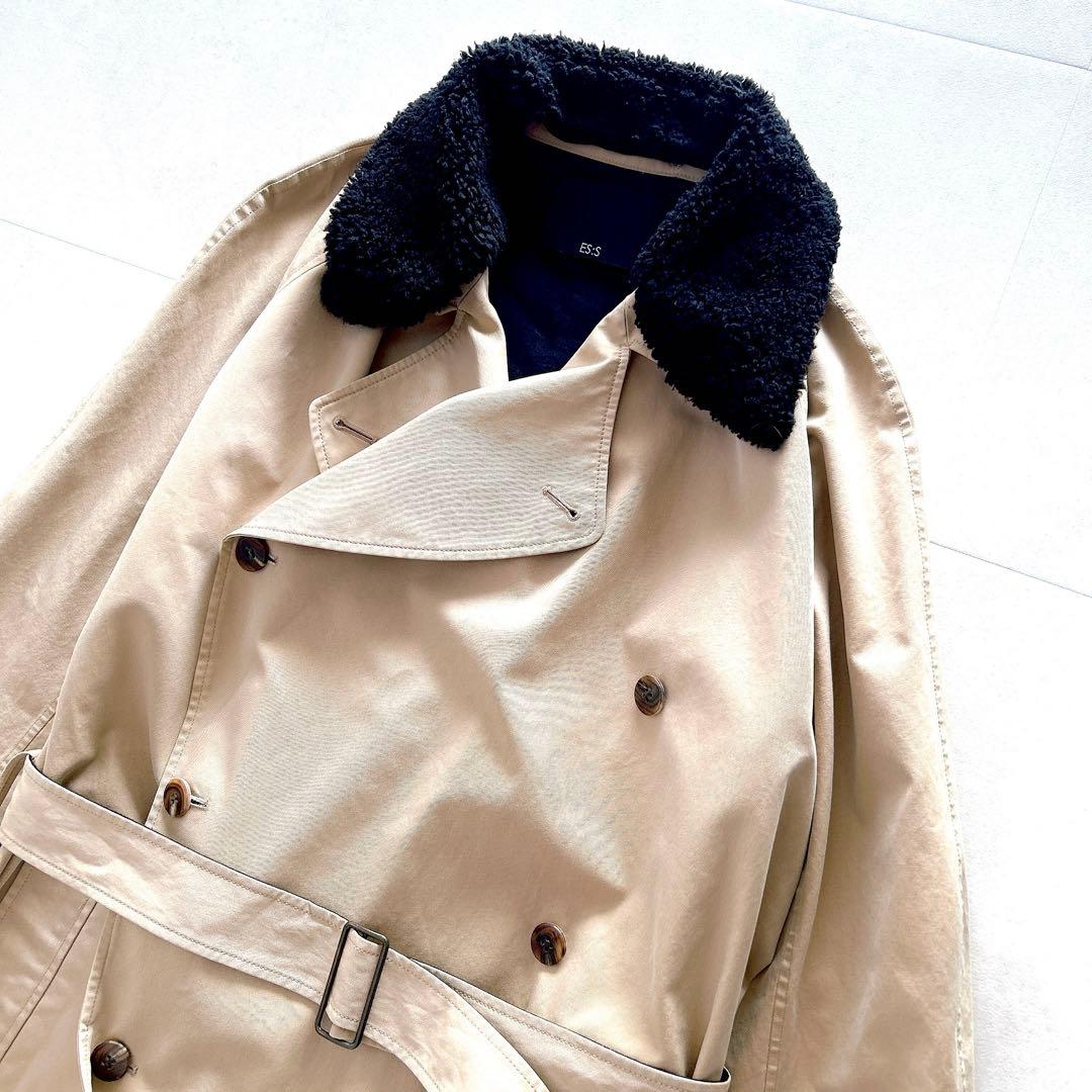 希少✨人気✨現行　エス　トレンチコート　ロング　干場義雅　ベージュ　サイズ3 L