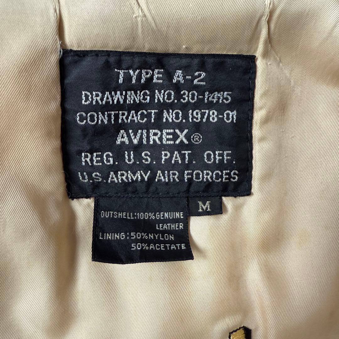 【希少】AVIREX A-2 フライトジャケット レザー ピンナップガール 茶