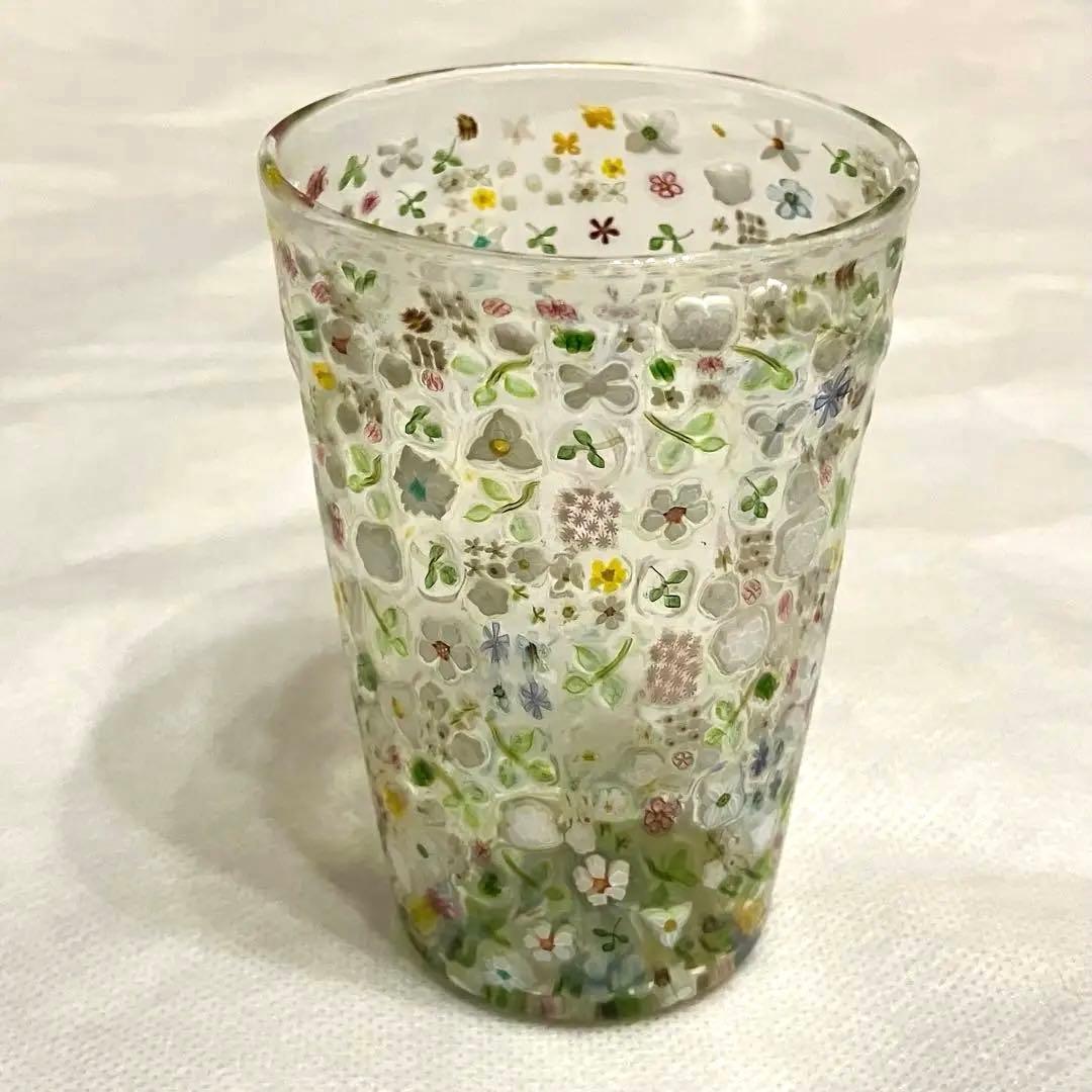 江波富士子　 江波冨士子　花の庭　ガラス　グラス　コップ