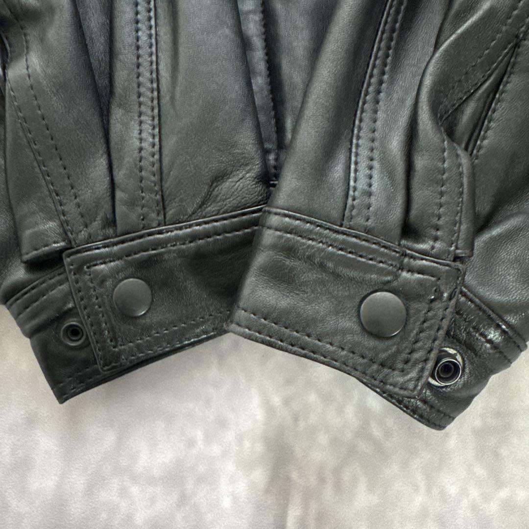 一点物　オールド　レザージャケット　ブルゾン　黒　革ジャン　短丈　y2k 00s