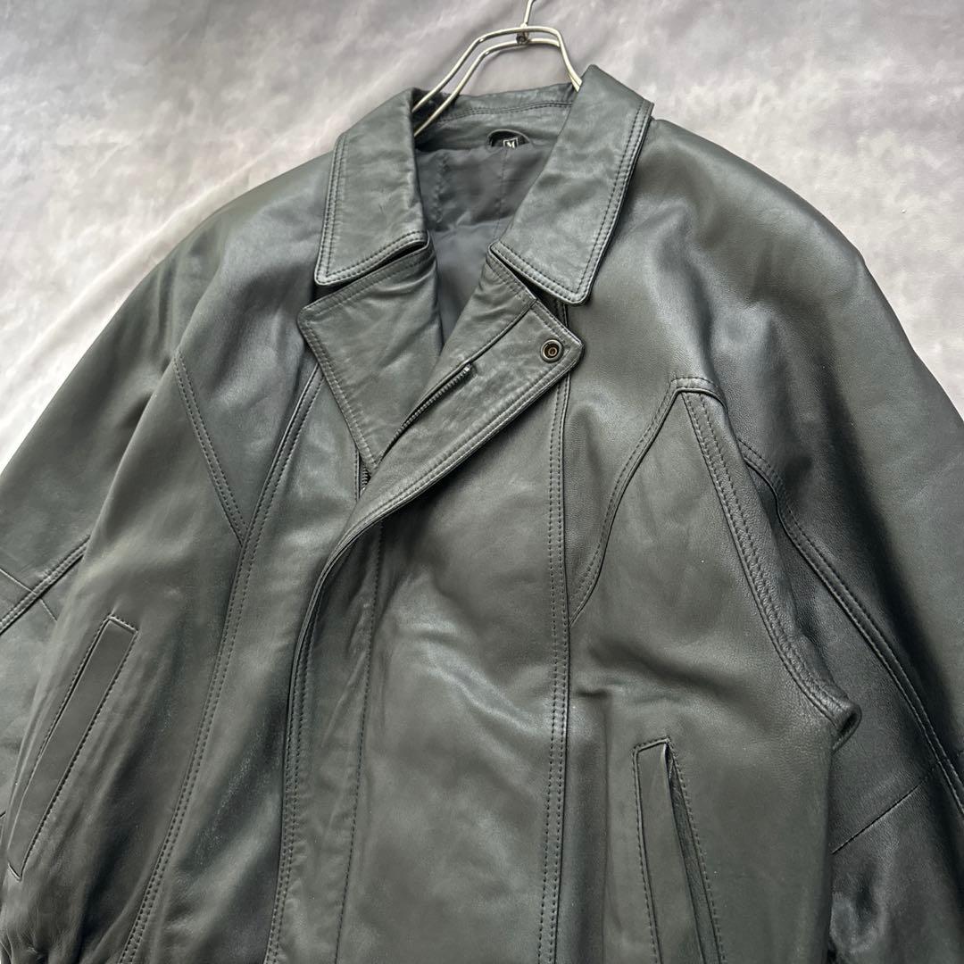 一点物　オールド　レザージャケット　ブルゾン　黒　革ジャン　短丈　y2k 00s